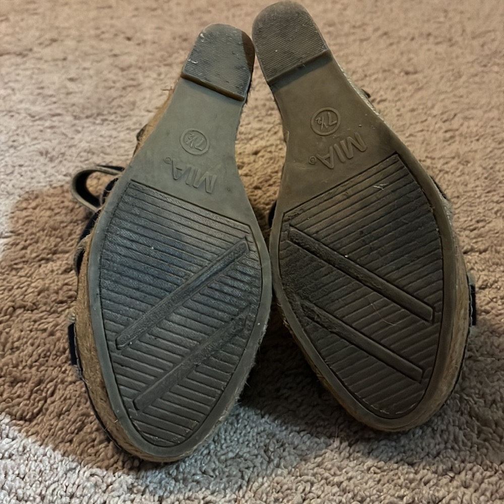 Blue and white wedges espadrille stretch straps size 7.5 - Picture 5 of 5